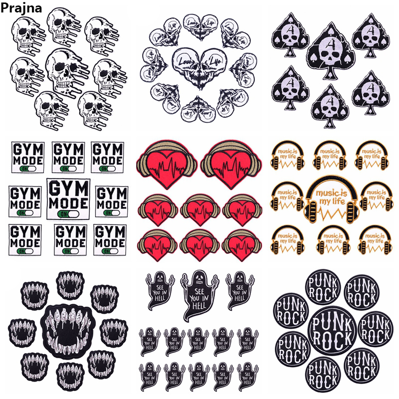 Streetwear Brand Stickers - 10 pz/lotto Rock Style ricamo Patch