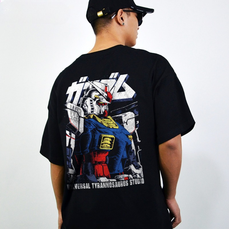 Streetwear Brand Model - Gundam Graphic T-shirt Uomo Estate Y2k